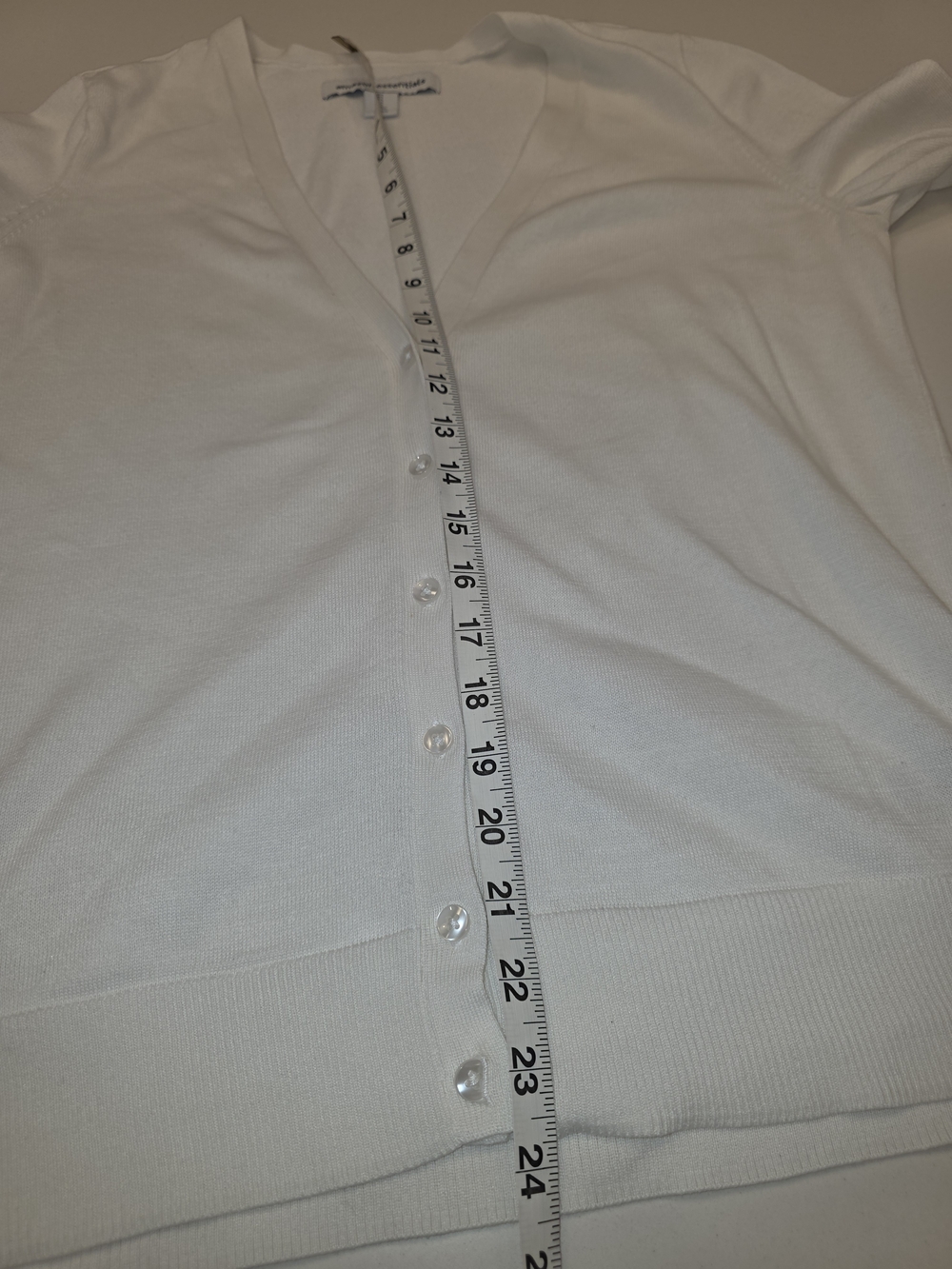 Amazon Essentials Cream V-Neck Button Front Cardigan - Picture 9 of 11